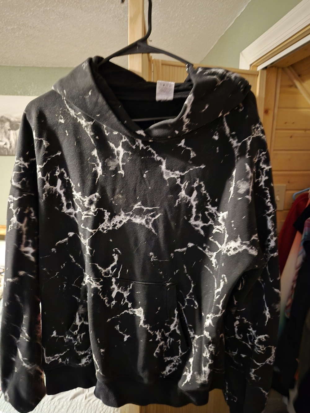 Black Marble-Print Buff Bunny Hoodie Sweater Once Owned By Hopescope